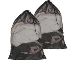 SnelShoppen - Grote Waszak Set van 2, Bedlinnenzak voor Dekbedden, Kussens en Speelgoed, Polyester, Zwart, 76 x 100 cm, Ideaal voor Wassen en Opbergen
