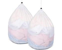 SnelShoppen - 2 Wasnetten voor Wasmachine - 40 x 30 cm - Vuilwaszak met Trekkoord - Voor Kleding, Schoenen, Dieren en Meer - Herbruikbaar en Ruim - 13