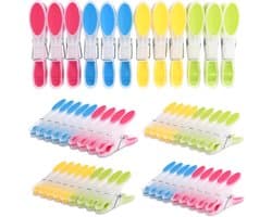 Multicolored Plastic Towel Clips - 48 Stuks Antislip Kledingknijpers voor Strandhanddoeken, Huishoudelijke en Buitengebruik Kledinghangers