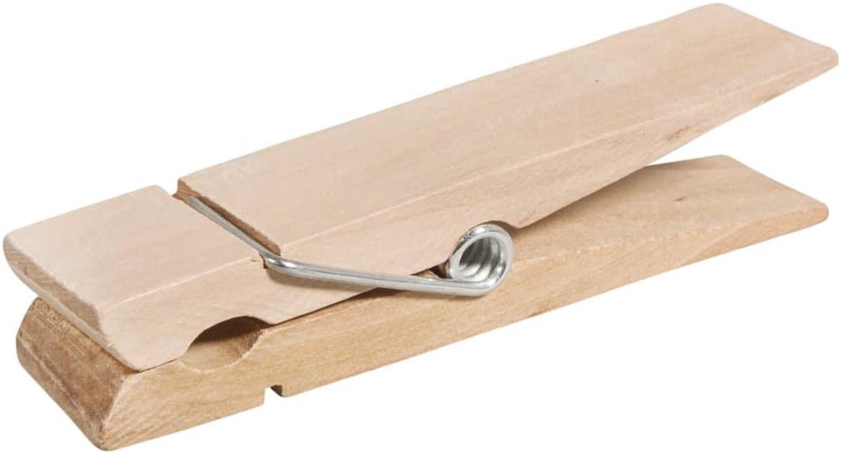 62831000 Grote houten wasknijper XL, 15 x 3,4 cm, van onbehandeld berkenhout, houten klem — afbeelding 1