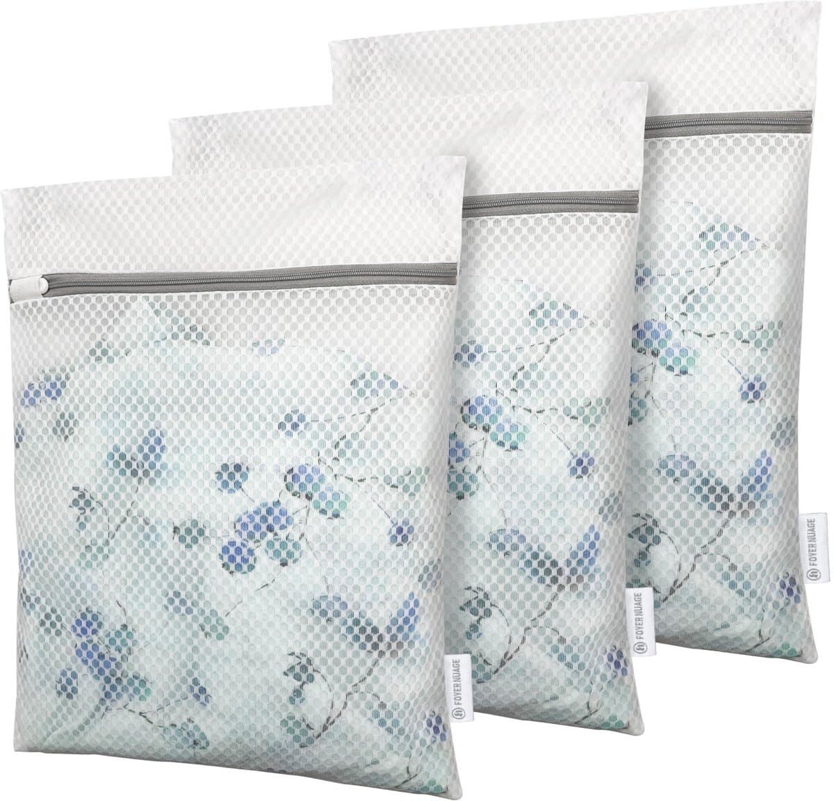 3 Premium Honingraat Delicates Waszakken met Rits Reisopslag Organisatietassen Kledingwaszakken voor ondergoed Lingerie Klein 30x40cm (3S, Wit) — afbeelding 1