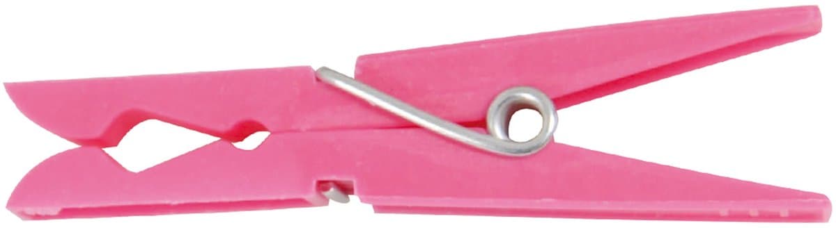 Wasknijper klein van kunststof 24 stuks, plastic, meerkleurig, 16 cm — afbeelding 1