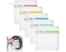Wasnetten, honingraatstructuur voor maximale bescherming, ideaal voor fijne was, sokken en maskers, 14 x 12 cm ritssluiting voor wasmachine en droger
