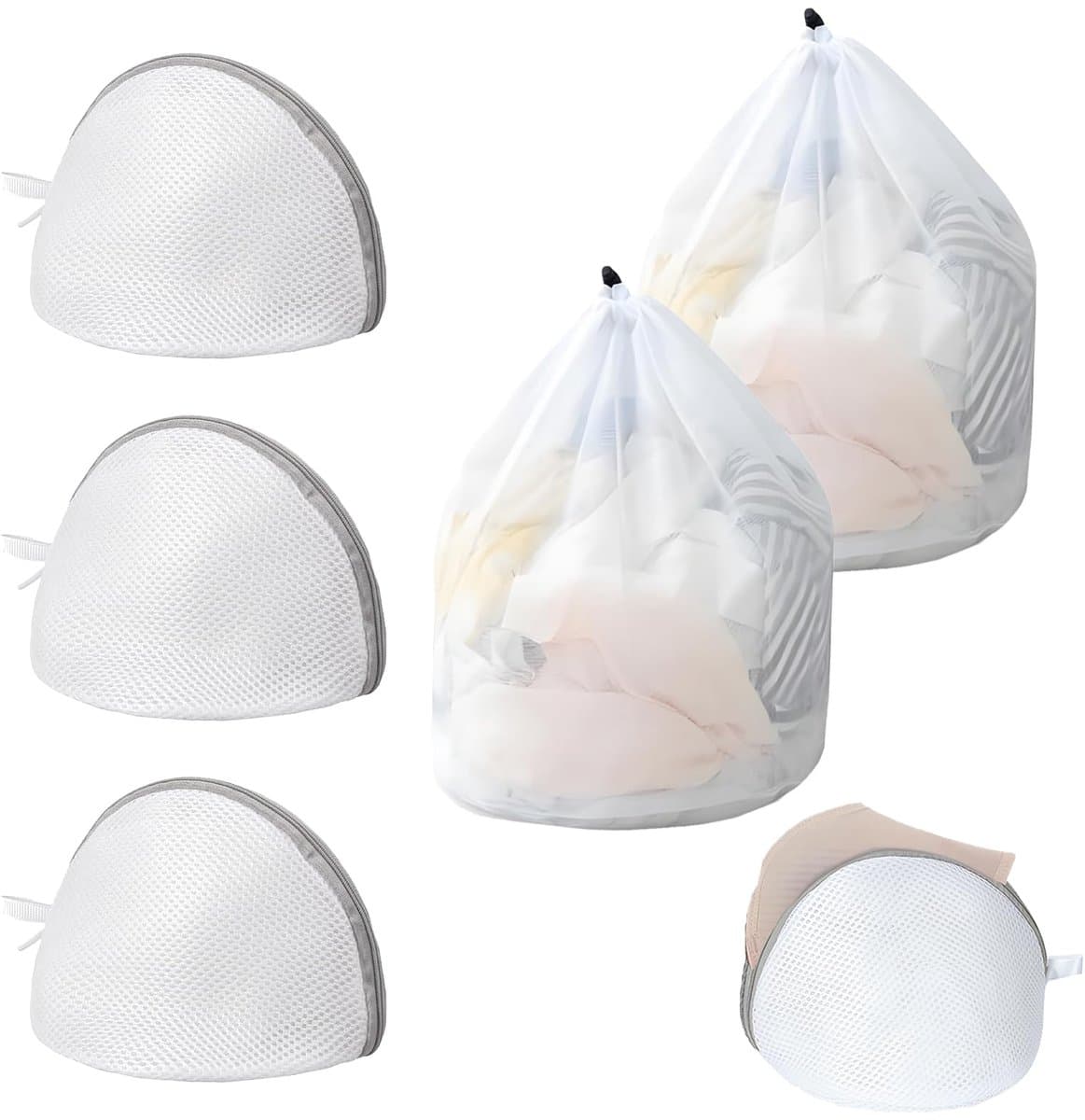 Wasnet, wasnet voor wasmachine, beha, waszak, herbruikbaar, fijnmazig waszakken voor beha, ondergoed, fijne was, sokken, 19 x 17 cm, 30 x 40 cm — afbeelding 1