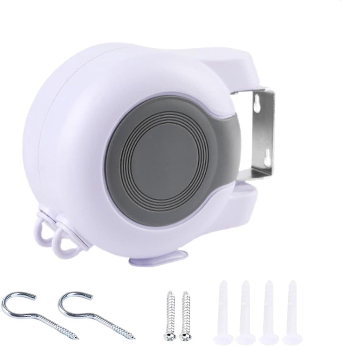 Camping Wasrek - Draagbare Waslijn - Buiten Drogen - Automatisch Intrekbaar - 13 Meter - Wit — afbeelding 1