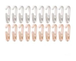 Haken – Set van 20 – 8 x 3 x 1,3 cm – Clip-haken – Veelzijdige organizer – Borgclip - Ideaal voor ophangoplossingen in keuken en badkamer – Geschikt voor kledingkasten, schoenenrekken, kapstokken, wasknijpers, enz.