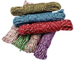 Draagbare Waslijn - Waslijn Touw - Kleding Drogen - Glad PVC Materiaal - 9-10 Meter - Willekeurig