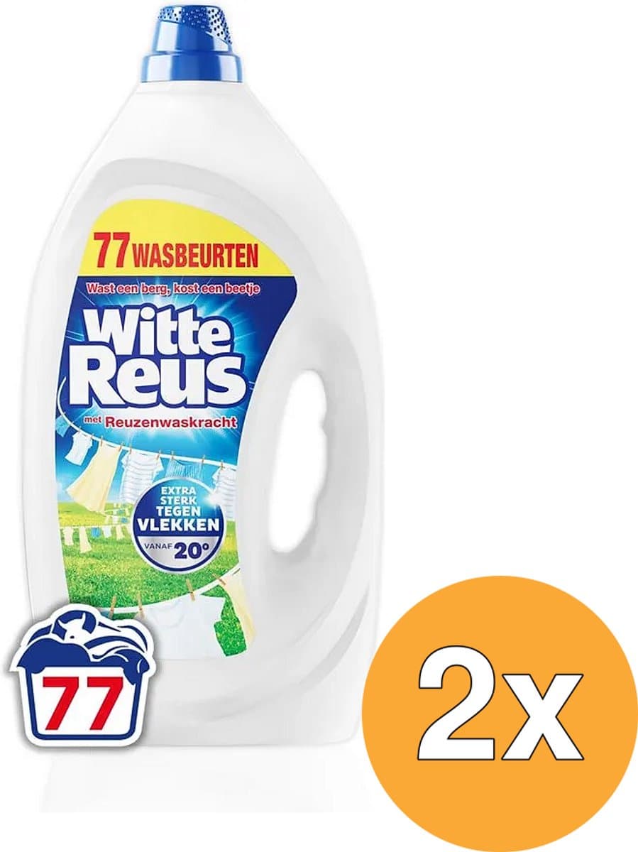 Witte Reus - Wasmiddel Gel 77 Wasbeurten - 2 x 3,465 liter - Voordeelverpakking — afbeelding 1