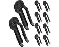 Vuilniszak klemmen - Prullenbak clips - Klemmen voor afvalbak - Vuilniszak omhoog houden - Clips tegen schuiven afvalzak - Zwart - Kunststof - 8x3 cm - Jonyx