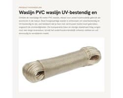 Dailygoods- Waslijn 50 Meter - UV-bestendig - Stabiele Staaldraad - Onderhoudsvriendelijk - Reiswaslijn - Transparant PVC - Wasdraad