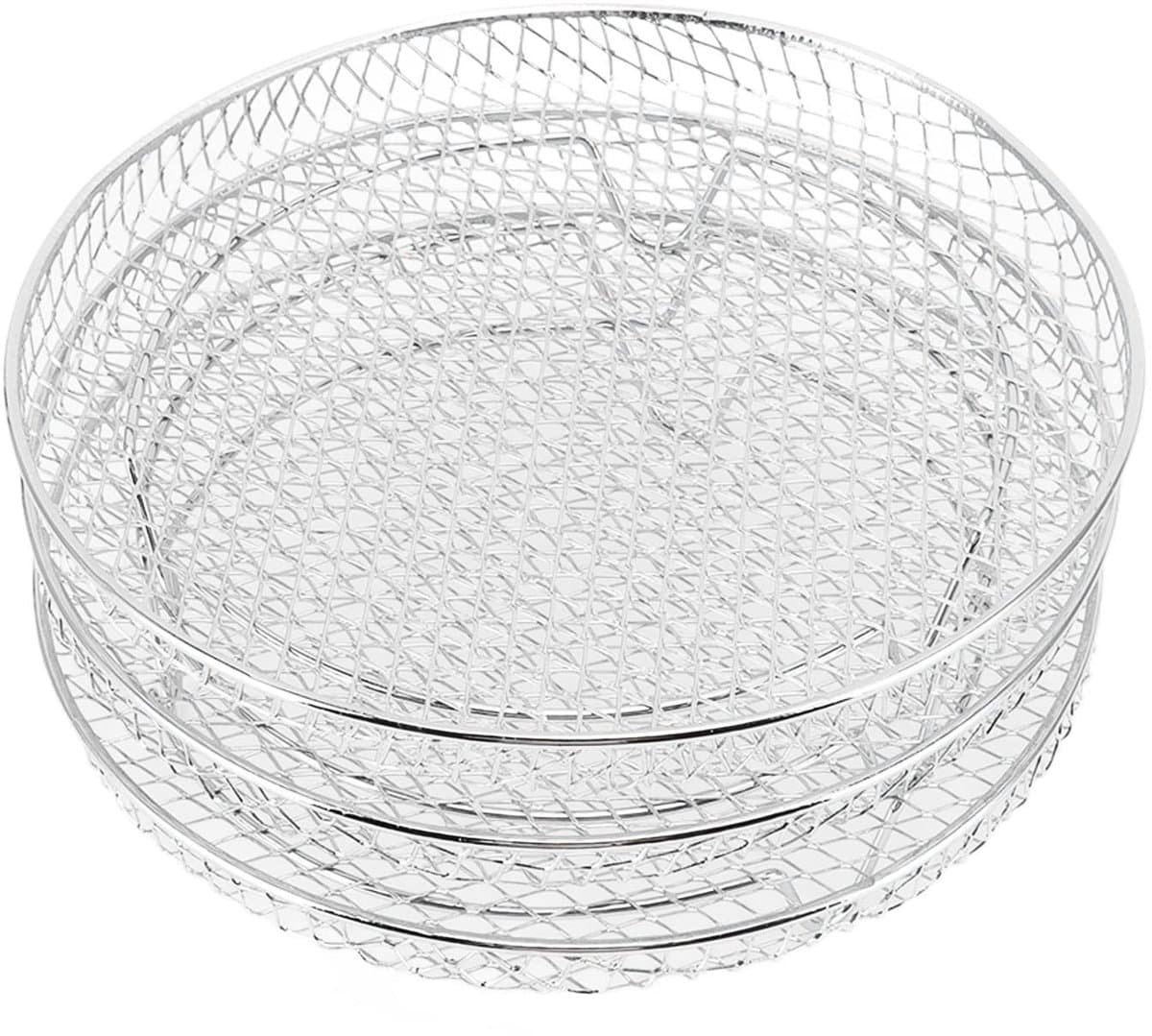 Dailygoods- Droogrek Stapelbaar - Set van 3 - Roestvrij Staal - Voor Luchtfriteuse - Vleesdehydratatie - Geschikt voor Drogen van Voedsel - Dehydrator — afbeelding 1