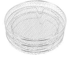 Dailygoods- Droogrek Stapelbaar - Set van 3 - Roestvrij Staal - Voor Luchtfriteuse - Vleesdehydratatie - Geschikt voor Drogen van Voedsel - Dehydrator