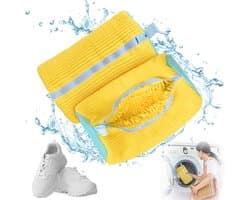 Thijox - 2 stuks Schoenwasmachinetas, Herbruikbare Trainer Wasmachinetas, Schoenpoetszak met Rits voor Sneakers, Canvas, Tennisschoenen, Draagbare Dro