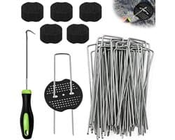 SnelShoppen - 50x Weed Cloth Hooks, Tuinankers, Anti-Roest Gegalvaniseerde Grondpennen, U-vormige Tentpennen voor Tuin, Camping, Groentetuin, 150x40mm