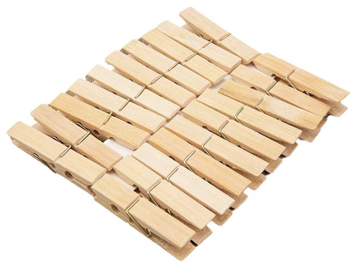 120 bamboe wasknijpers - 6x1,2 cm verdikte wasknijpers - antislip wasknijpers - voordelige familieverpakking — afbeelding 1