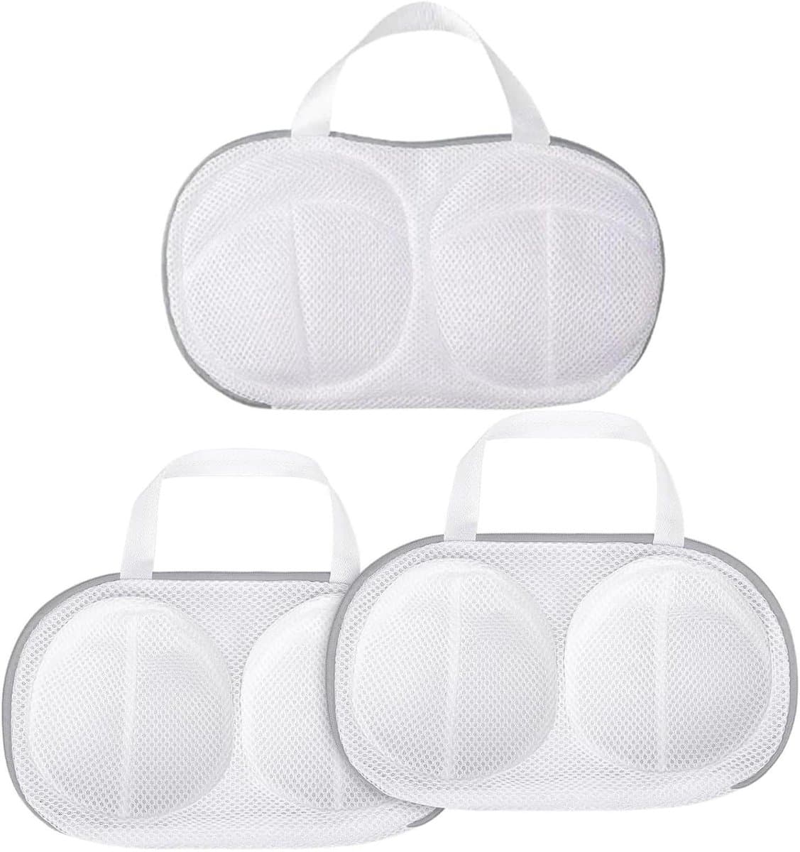 Allecto Plus - Set van 3 Waszakken Voor Bh's - Bh Wasnet met 3D Houder voor Wasmachine - Grote Herbruikbare Bh Waszak met Rits voor Wasmachinepakket — afbeelding 1