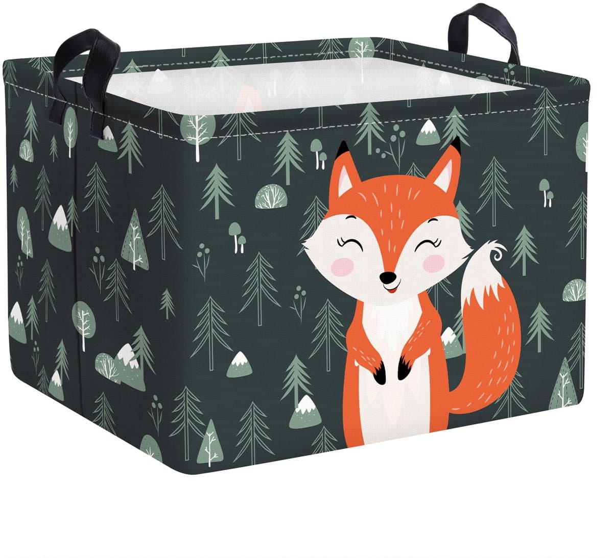 Opbergmand - Met Bosdieren Print - Voor Baby en Kind Speelgoed en Was — afbeelding 1