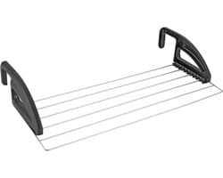 Tomado - Droogrek Click - 3 meter drooglengte - Ophangen aan radiator, deur, douchewand of balkon - Breedte en lengte aan te passen - Zwart & zilvergrijs — afbeelding 1