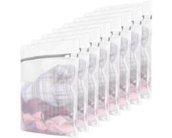 Allecta - Set van 8 wasbare mesh waszakken voor delicate was - reizen - lingerie - sokken - beha's - broeken - schoenen - maskers - ondergoed (40 x 30 cm)