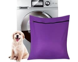 Waszak Voor Huisdieren Wasgoed - 65x70cm - Met Rits Voor Wasmachines - Vangt Dieren Haren Op - Paars — afbeelding 1