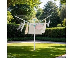 Waslijn – In hoogte verstelbaar – Voor tuin – Met wasknijpers