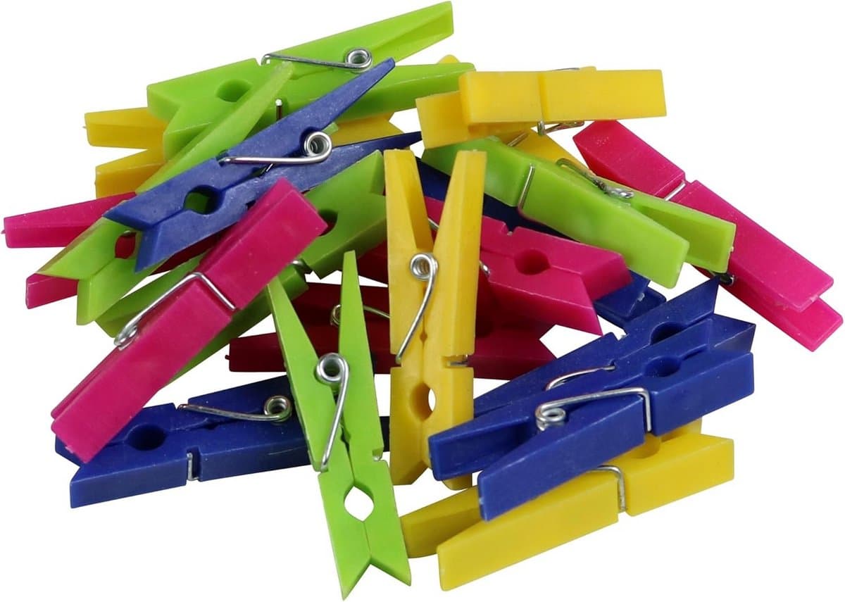 Mini Knijpers - Kleine Waslijntjes - Dingen Drogen - Speciale Afmetingen - 20 Stuks - Sparkling Wit — afbeelding 1