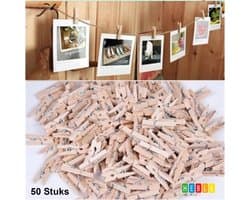 *** 50x Houten Mini Foto-Knijpertjes/Wenskaart-Knijpertjes - 2,5cm - van Heble® ***
