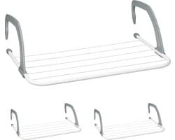 droogrek hangend - set van 3 - 3 m drooglengte - voor balkon - radiator - staal