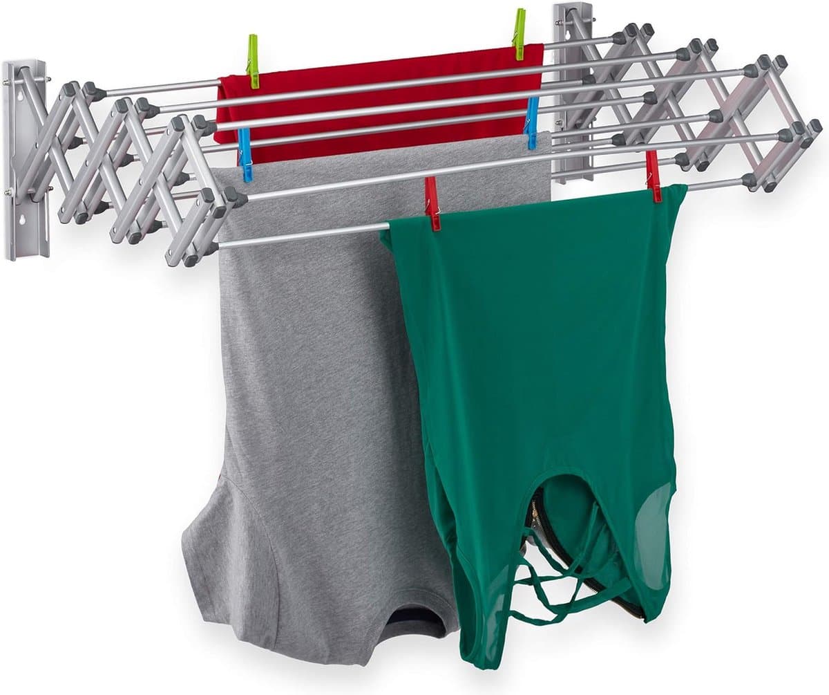 Equivera Wanddroogrek - Wanddroogrek Inklapbaar - Droogrek - Wand Droogrek - Wasrek Hangend - Schuifbaar — afbeelding 1