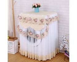 Wasmachinehoes - Stofhoes voor wasmachine - Hoes voor droger - Woondecoratie - Universeel - Geschikt voor de meeste wasmachines en drogers - Gebroken wit - 60*60*85 cm - Eén maat past iedereen
