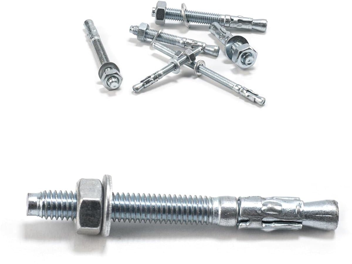 Boutanker Set - Betonanker Pluggen - Zware Bevestiging - Roestvrij Koolstofstaal - M6 x 60 mm - Zilver — afbeelding 1
