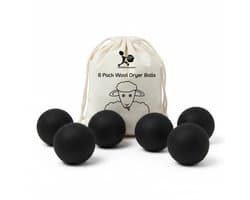 LaundrySpecialist Drogerballen Zwart - Set van 6 stuks XL - Herbruikbaar - Duurzaam drogen van de was - Wasdrogerballen - Droogballen - Wasbollen - Duurzaam wol - Wasdrogerballen - Energiebesparend — afbeelding 1