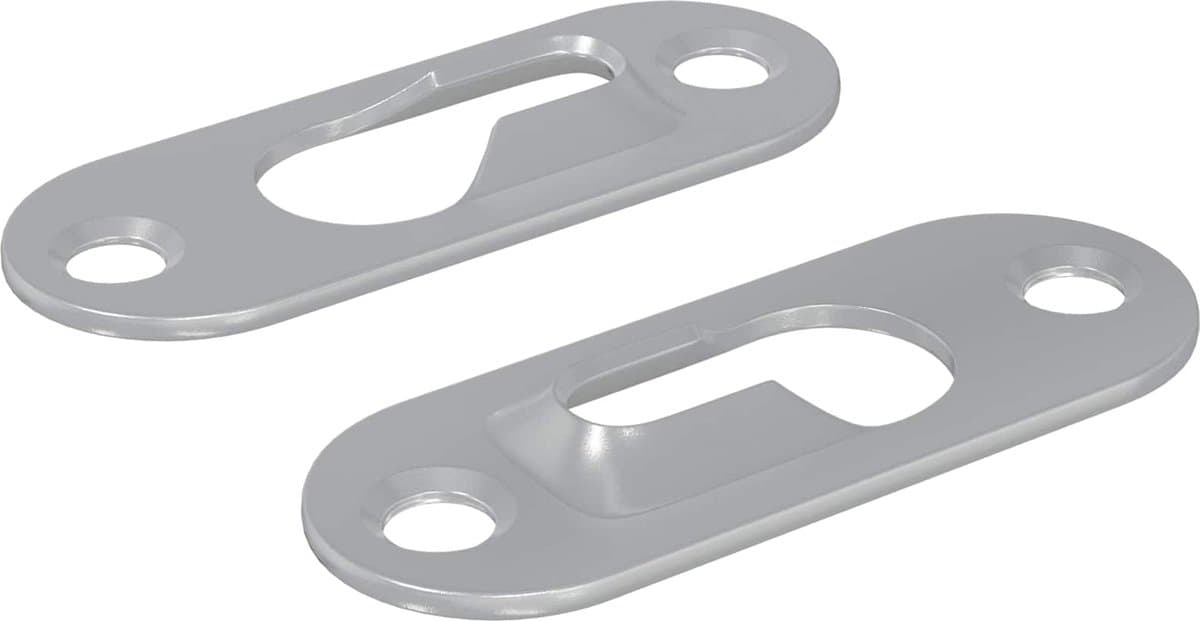 vidaXL - Sleutelgat - Hanger - 2 - st - Zilver - 45 - x - 16 - x - 3.5 - mm - IJzer — afbeelding 1