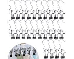Goodivery ® Set van 24 Stevige Metalen Hangclip Haken met 360 Graden Rotatie voor Diverse Kledingstukken