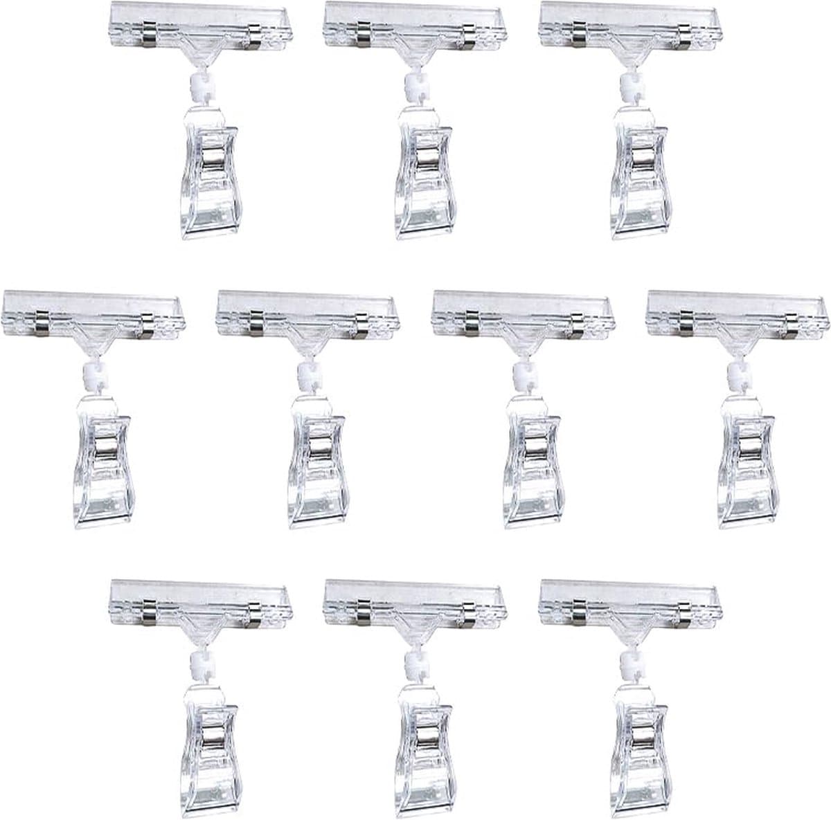 Goodivery ® Set van 10 Draaibare Kunststof Clips voor Prijskaarten en Borden — afbeelding 1
