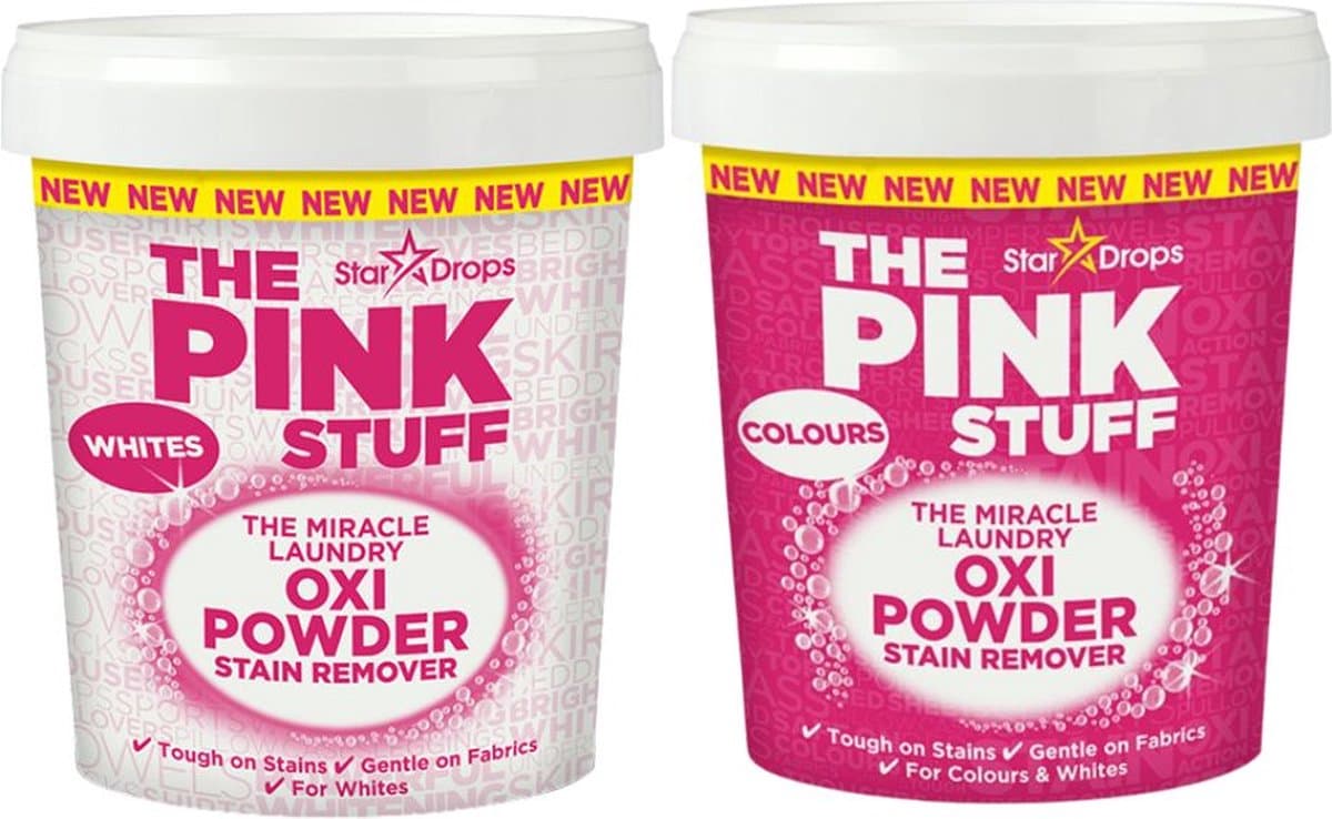 Combinatieset: The Pink Stuff - Vlekverwijderaar voor gekleurde- en witte was + Vlekverwijderaar voor witte was — afbeelding 1