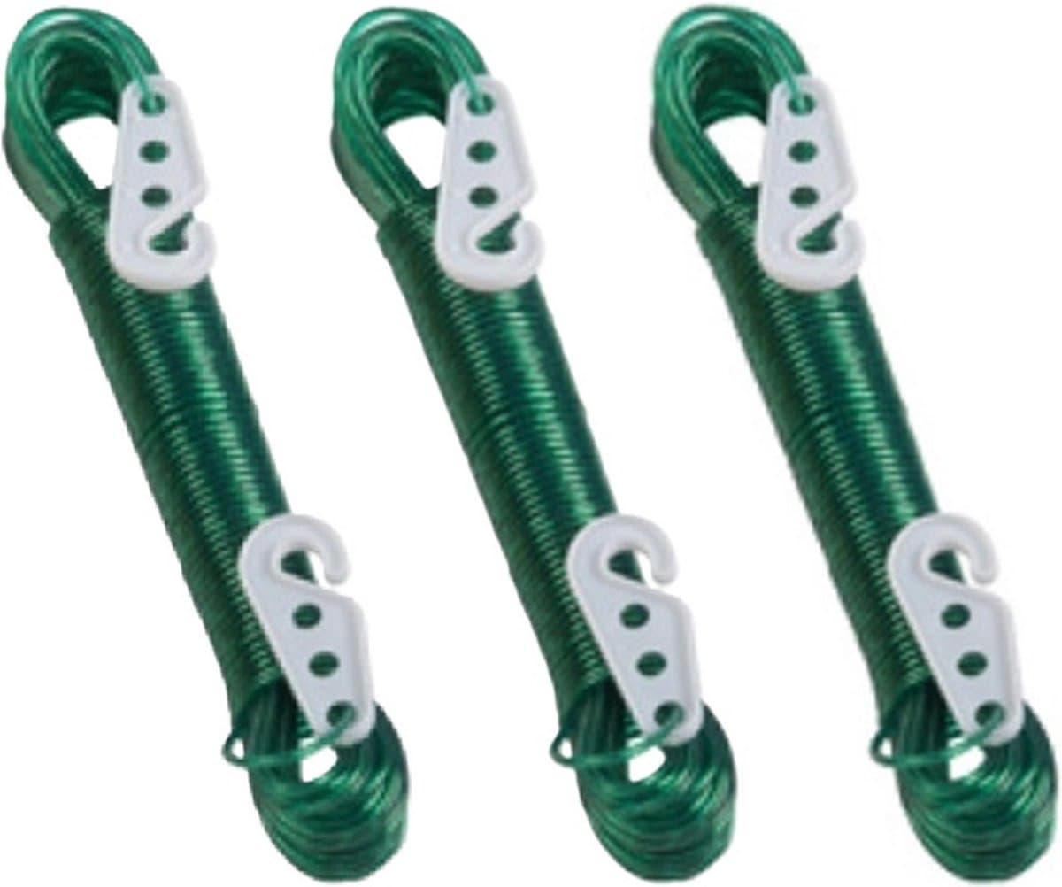 Lifetime Clean Waslijn - 3x - 20 meter - PVC - groen - drooglijn / waslijndraad - wasgoed ophangen - met 2 haakjes — afbeelding 1