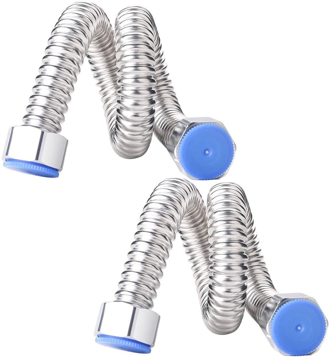 Dailygoods- Flexibele Waterleiding 80 cm - Roestvrij Stalen Gegolfde Pijp - Antitwist Slangconnector - Onbreekbare Waterpijp - Voor Keuken/Badkamer - Handig in Gebruik — afbeelding 1
