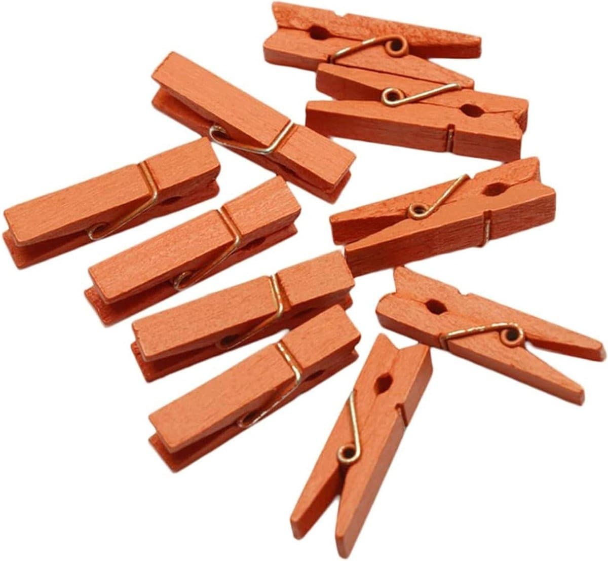 Houten Knijpers - Mini Klemmen - Foto's Ophangen - Natuurlijk Hout - 50 Stuks - Oranje — afbeelding 1