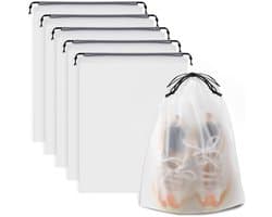 Travelhawk Schoenzakken - 5 Stuks - 30x40cm - Schoenopbergzakken voor op reis - Transparant