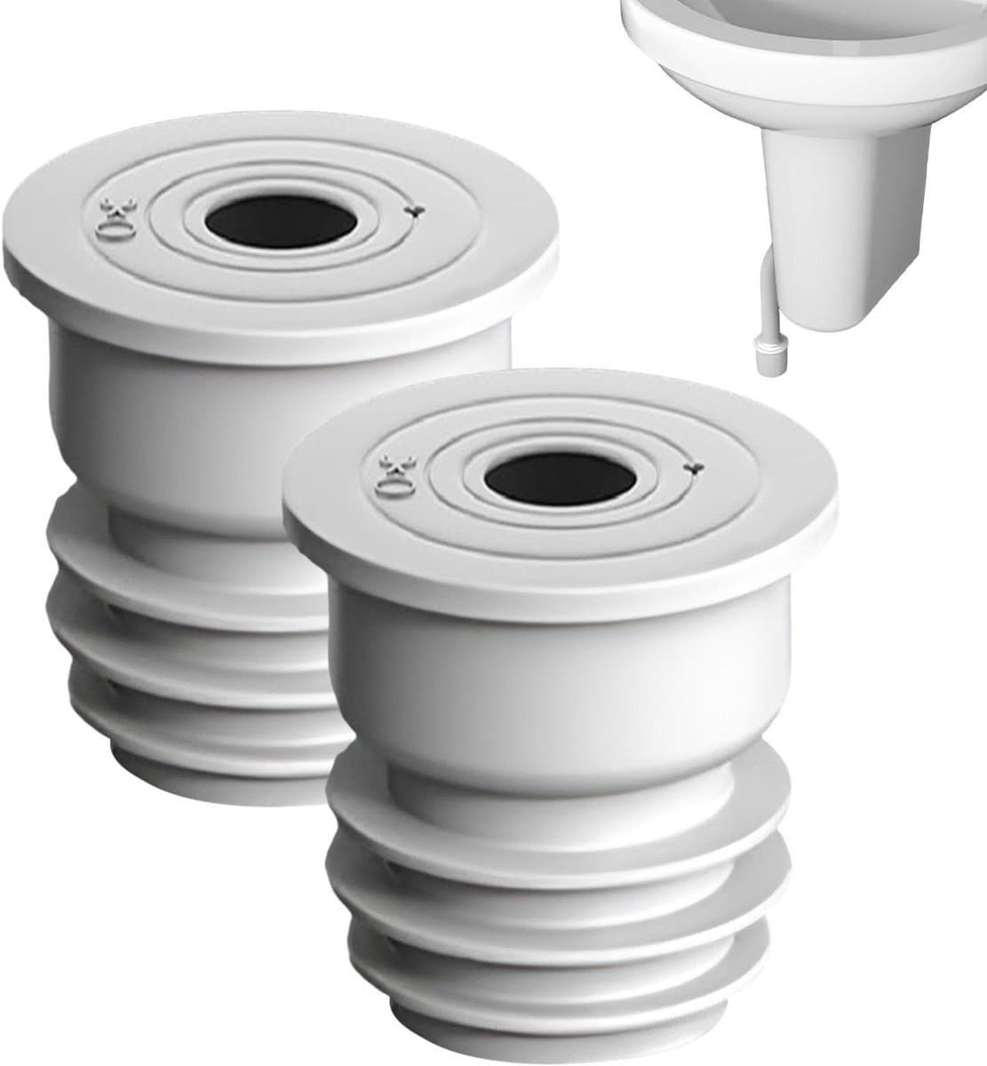 Riool Seal Ring - Afvoerslang Seal - Geur Vrij Huis - Luchtdichte Afdichting - 2 Stuks - Grijs — afbeelding 1