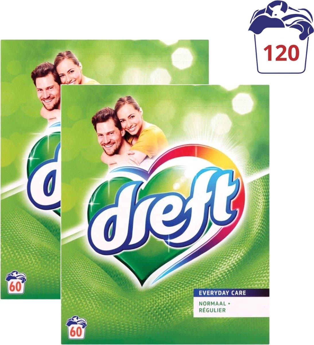 Dreft Everyday Care Original waspoeder - 120 wasbeurten (2 x 60 wasbeurten - 2 x 3.9KG) — afbeelding 1