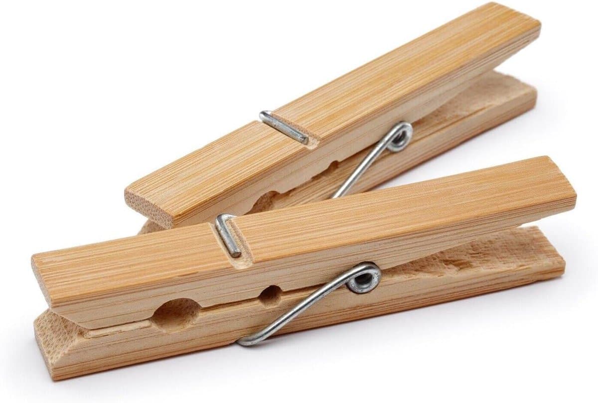 Houten Haringen - Wasknijpers - Was Lijnen - Slim Design - 120 Stuks - Gemengd — afbeelding 1