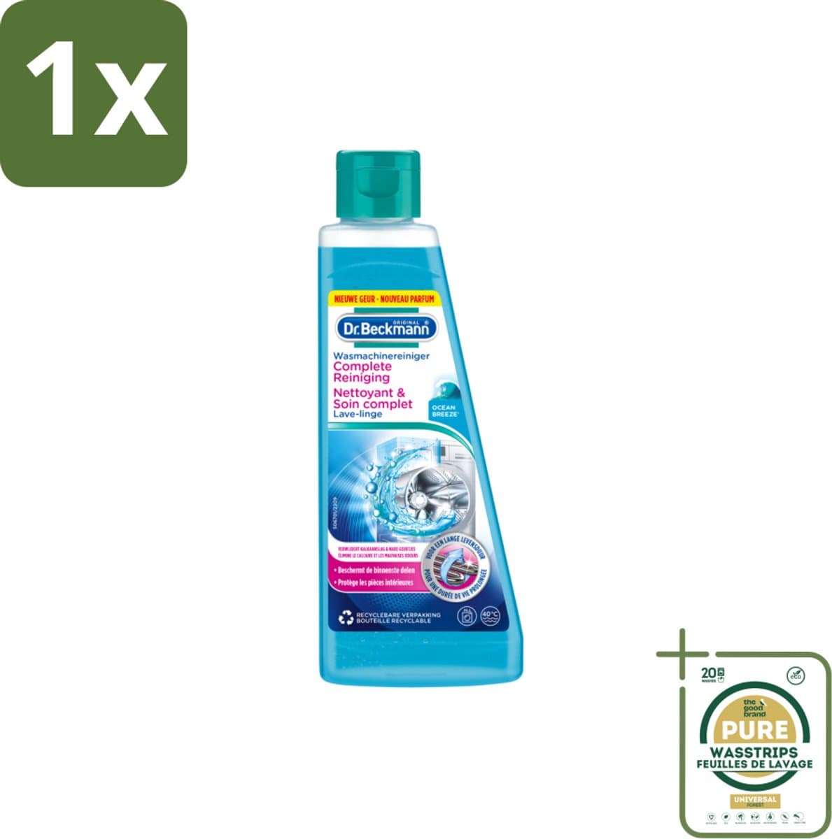 1 x Dr.Beckmann - Wasmachinereiniger - Ocean Breeze - Anti-Kalk - 250 ml- Wasmachine Reinigen - Kalk Verwijderen - Wasmachine Reinigingsmiddel - Anti-kalk - Wasmachine Geur — afbeelding 1