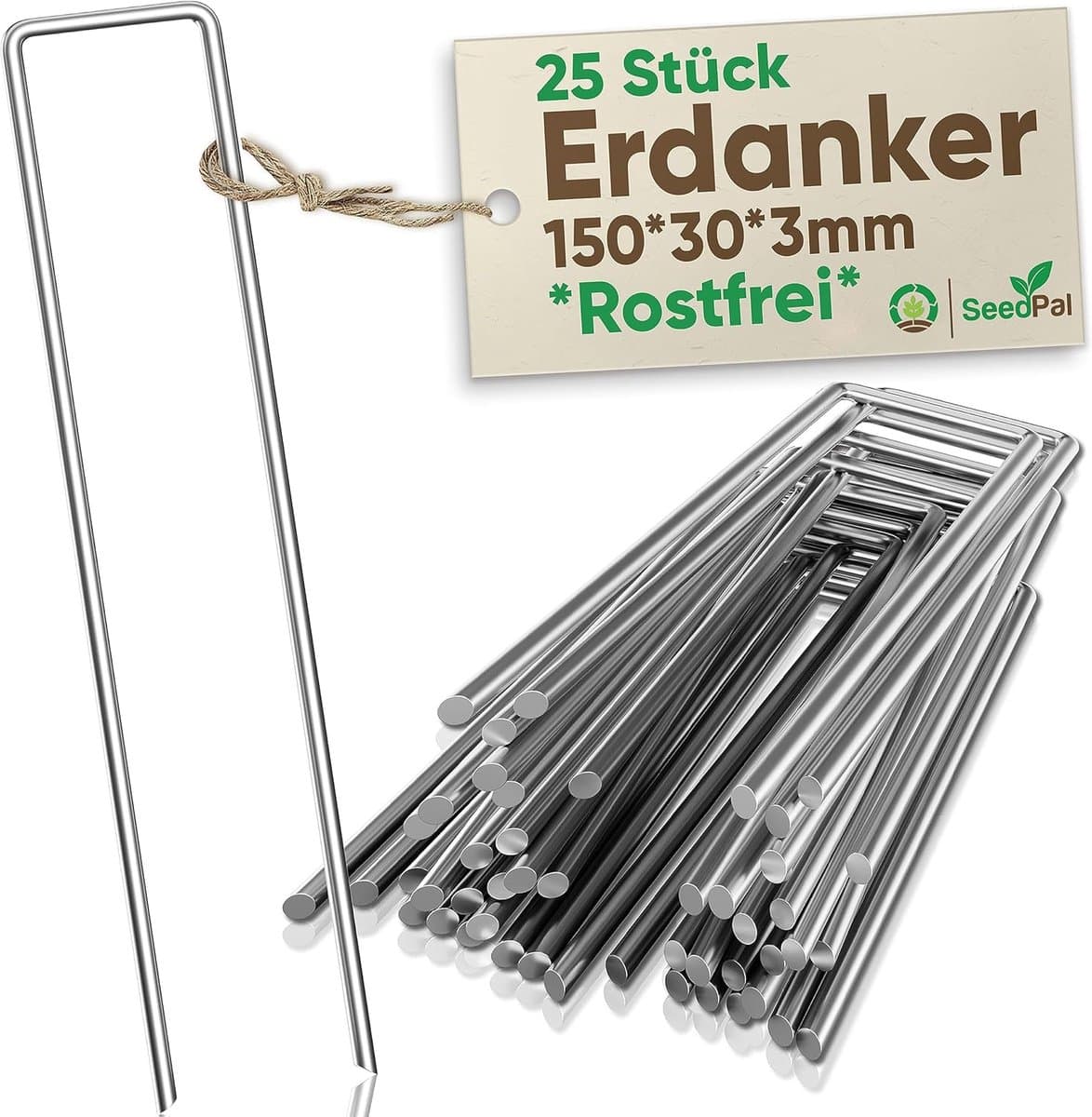 SnelShoppen - 25x Galvanised Ground Anchors - Anti-Roest Peggen 150mm - Duurzaam en Corrosiebestendig voor Camping, Tuin en Outdoor Gebruik — afbeelding 1