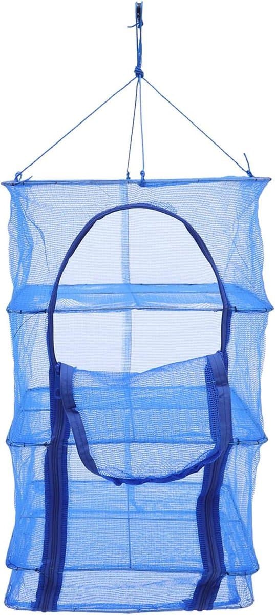 Droognet 4 Lagen - Hangend Droogrek - Kruiden Drogen - Opvouwbaar Ontwerp - 35 x 35 x 65 cm - Blauw — afbeelding 1