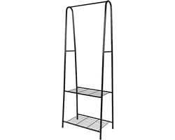 Droogtoren Waskrek - Kledingrek Wielen - Kleding Drogen - 6 Inklapbare Vleugels - 72 x 56 x 152 cm - Zwart