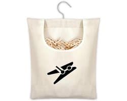 Wasknijperzak - Opbergmand Kleding - Wasknijpers Opbergen - Met Ophanghaak - 30 x 25 cm - Beige