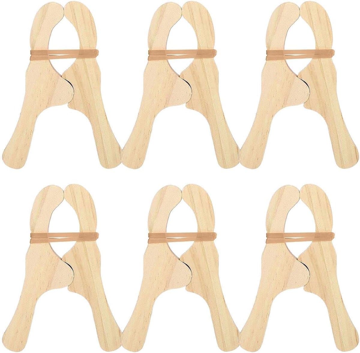 Houten wasknijpers - Kledingklemmen set - Huishoudelijk organiseren - Robuuste grip - 6 stuks - Niet gespecificeerd — afbeelding 1