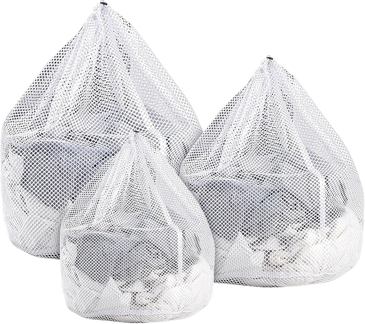 Thijox - Fousenuk Waszakken, Grote Waszak voor Wasmachine, Herbruikbare Netzak met Trekkoord, Ideaal voor Kleding, Sint, Feest of Camping, 3 Stuks, Wi — afbeelding 1